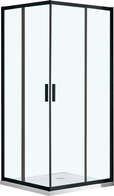 Душевой уголок Vincea Garda VSS-1G100CLB 100x100, профиль чёрный, стекло прозрачное