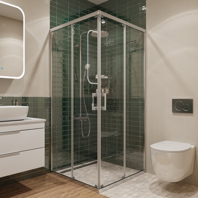 Душевой уголок Aquanet Touch SIA-90 90х90 профиль хром, стекло прозрачное
