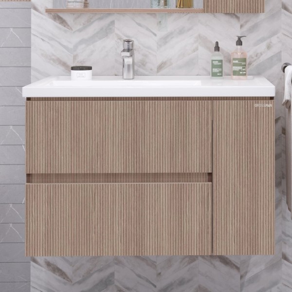 Тумба под раковину Grossman Юнит 80 подвесная, кадена вуд