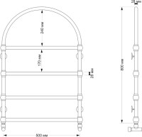 Полотенцесушитель водяной Secado Римини 4603777477240 85x55 см, бронза, лесенка, латунь