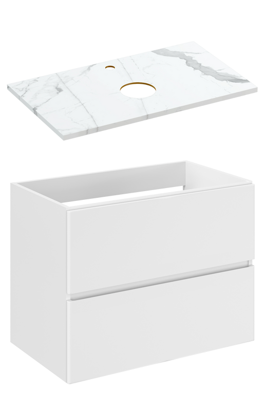 Тумба под раковину со столешницей STWORKI Колдинг 80 белая, матовая белая