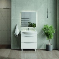 Тумба под раковину без столешницы Onika Навиа 65 напольная, глянцевая белая