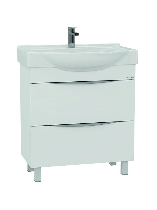 Тумба под раковину без столешницы Onika Навиа 65 напольная, глянцевая белая