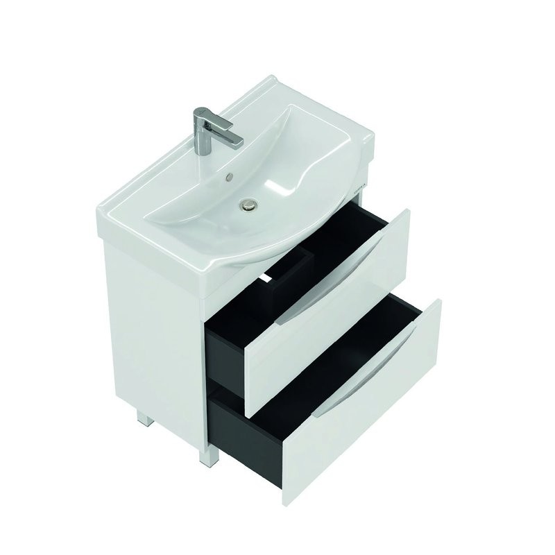 Тумба под раковину без столешницы Onika Навиа 65 напольная, глянцевая белая