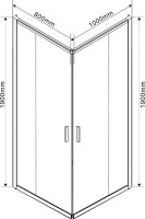 Душевой уголок Vincea Garda VSS-1G8010CLB 100x80 см, профиль чёрный, стекло прозрачное