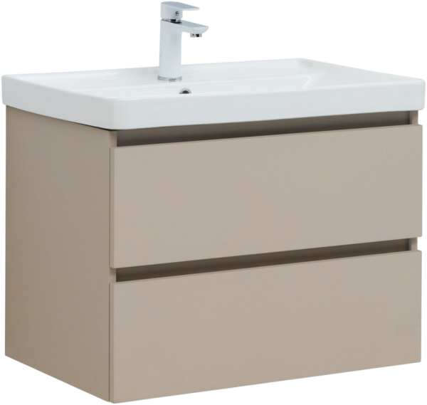 Тумба с раковиной Aquanet Вега 2.0 70 подвесная, бежевая матовая