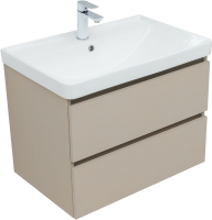 Тумба с раковиной Aquanet Вега 2.0 70 подвесная, бежевая матовая
