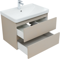 Тумба с раковиной Aquanet Вега 2.0 70 подвесная, бежевая матовая