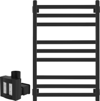 Полотенцесушитель электрический Secado Корсико 3 , 85x55 см, скрытое подключение слева, матовый черный, лесенка