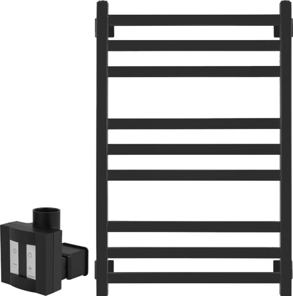 Полотенцесушитель электрический Secado Корсико 3 , 85x55 см, скрытое подключение слева, матовый черный, лесенка