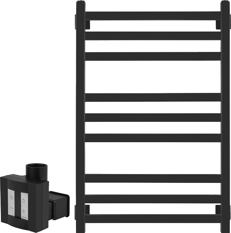 Полотенцесушитель электрический Secado Корсико 3 , 85x55 см, скрытое подключение слева, матовый черный, лесенка
