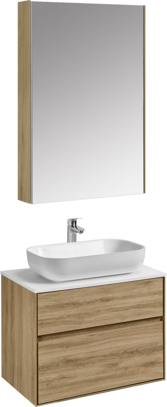 Мебель для ванной комнаты AQUATON Либерти 75 со столешницей белый глянец, раковина Лола 60