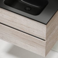 Мебель для ванной комнаты Sancos Urban 70 дуб галифакс натуральный, раковина черная