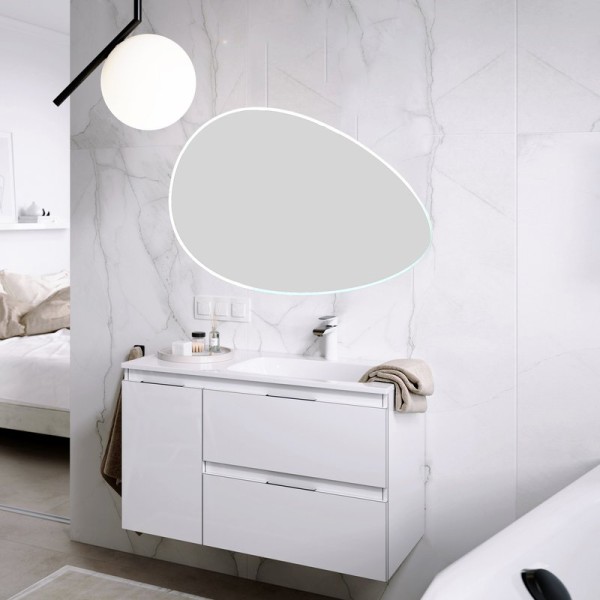 Мебель для ванной комнаты Aqwella 5 stars Accent 90 R белая, зеркало STWORKI Скаген