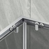Душевой уголок Maybahglass MGY-1331-5 100х100 см, профиль матовый хром, стекло графит матовый