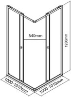 Душевой уголок Maybahglass MGY-1331-5 100х100 см, профиль матовый хром, стекло графит матовый