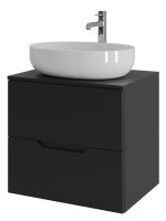Тумба с раковиной Orange Line 60 подвесная, 2 ящика, матовая черная с раковиной B05-520W