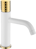 Смеситель для раковины Boheme Stick 121-WG white diamond gold