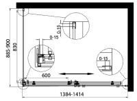 Душевой уголок BelBagno Acqua -AH-1-140/90-C-Cr профиль хром