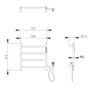 Полотенцесушитель электрический Wonzon & Woghand WW-AL404-BR брашированный никель