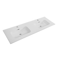 Тумба с раковиной Cezares Duet 140 bianco lucido, раковина Cezares CZR-8095-140-2 двойная