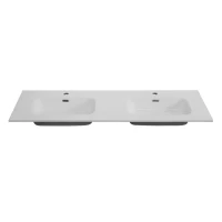 Тумба с раковиной Cezares Duet 140 bianco lucido, раковина Cezares CZR-8095-140-2 двойная