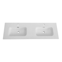 Тумба с раковиной Cezares Duet 140 bianco lucido, раковина Cezares CZR-8095-140-2 двойная