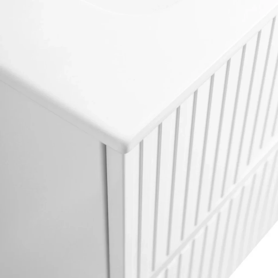Тумба с раковиной Cezares Duet 140 bianco lucido, раковина Cezares CZR-8095-140-2 двойная