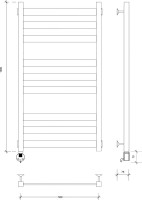 Полотенцесушитель электрический Secado Комано 3 L 105x55 см, подключение слева, хром, лесенка