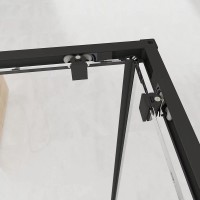 Душевой уголок Veconi Evo 300 B 100х100 см, профиль матовый черный, стекло тонированное матовое