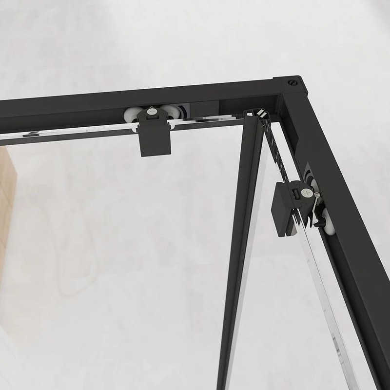 Душевой уголок Veconi Evo 300 B 100х100 см, профиль матовый черный, стекло тонированное матовое