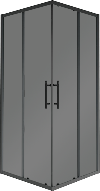 Душевой уголок Veconi Evo 300 B 100х100 см, профиль матовый черный, стекло тонированное матовое