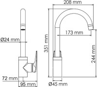 Смеситель для кухни Wasserkraft Aisch 5507