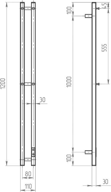 Полотенцесушитель электрический EWRIKA Пенелопа P2 120, золото