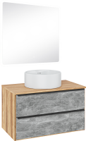 Мебель для ванной комнаты Runo Мальта 85 дуб, серая, раковина Sole 40