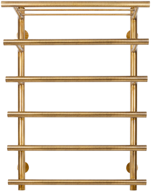 Полотенцесушитель водяной Secado Турин 6 80х50х60 80x60 см, бронза, лесенка, латунь, с полкой