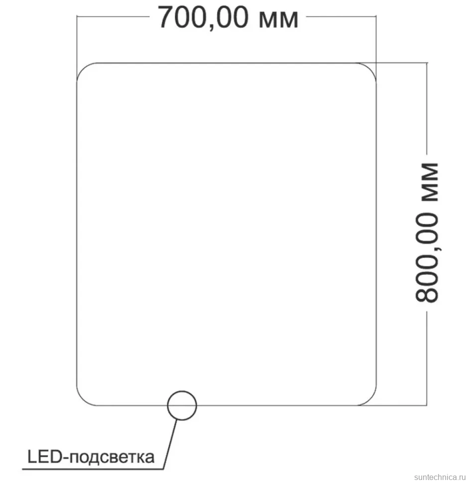 Зеркало Vincea VLM-3BE700 70x80, с подсветкой