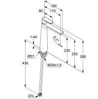 Смеситель для раковины Kludi Kludi-Louva 242860575 хром Смеситель для раковины Kludi Kludi-Louva 242860575 хром