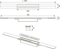 Душевой трап (лоток) TECE Drainprofile 670910 90 см хром