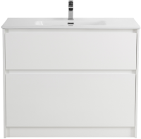 Мебель для ванной комнаты BelBagno Kraft 100 напольная, bianco opaco, раковина BB1000ETL