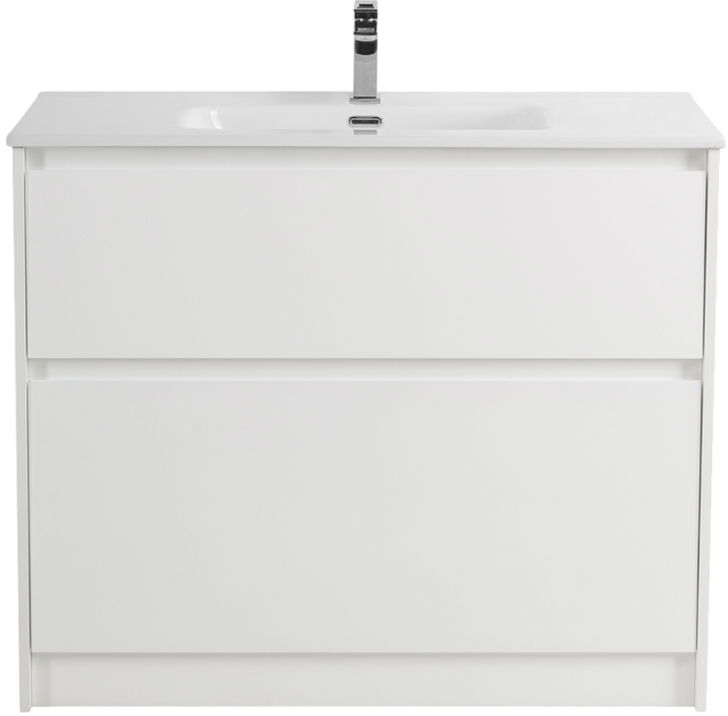 Мебель для ванной комнаты BelBagno Kraft 100 напольная, bianco opaco, раковина BB1000ETL