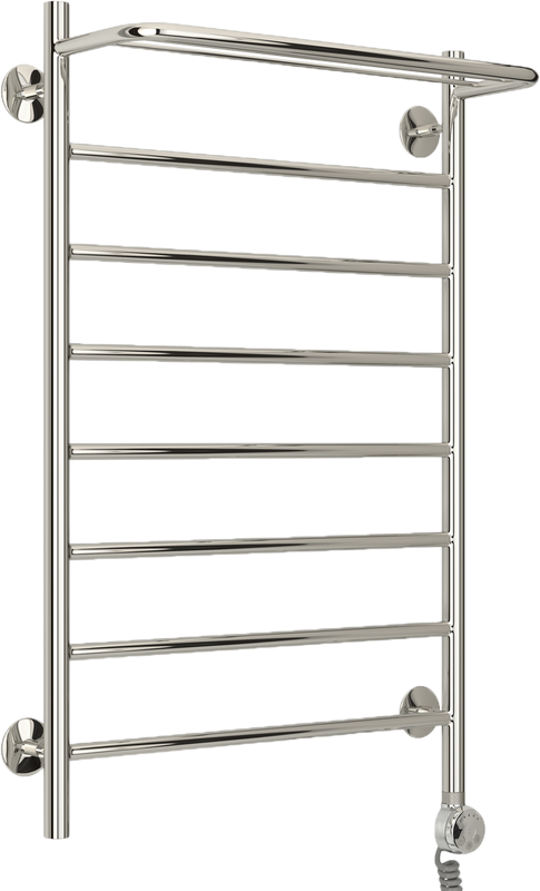 Полотенцесушитель электрический Стилье Формат 20 00520-8050 85x55 см, подключение справа, без покрытия, лесенка, с полкой