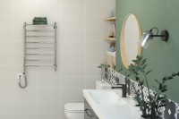 Полотенцесушитель электрический Стилье Формат 20 00520-8050 85x55 см, подключение справа, без покрытия, лесенка, с полкой