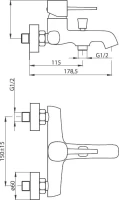 Смеситель для ванны с душем Damixa Sirius 861000000 Смеситель для ванны с душем Damixa Sirius 861000000