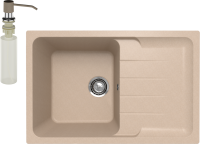 Мойка кухонная Ulgran Quartz Gerda 780 десерт + дозатор UQ 01 десерт Мойка кухонная Ulgran Quartz Gerda 780 десерт + дозатор UQ 01 десерт