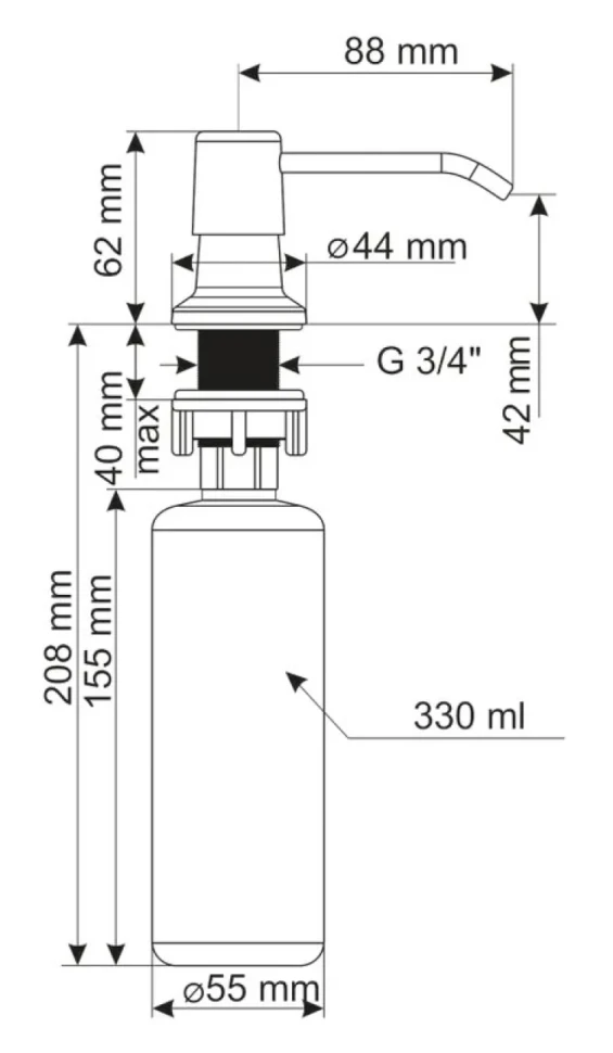 Мойка кухонная Ulgran Quartz Gerda 780 десерт + дозатор UQ 01 десерт