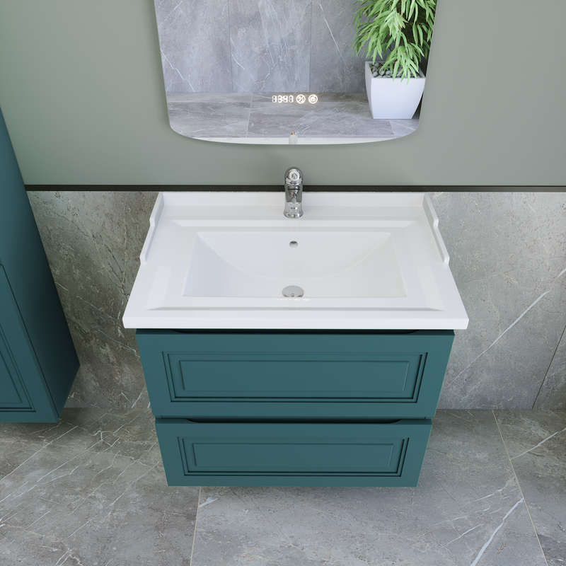 Тумба с раковиной Caprigo Wales 70 изумрудно-бирюзовая