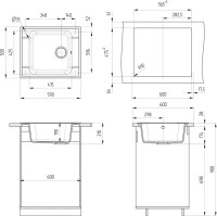 Мойка кухонная Ulgran U-604 342 графит + дозатор U-02 графит Мойка кухонная Ulgran U-604 342 графит + дозатор U-02 графит