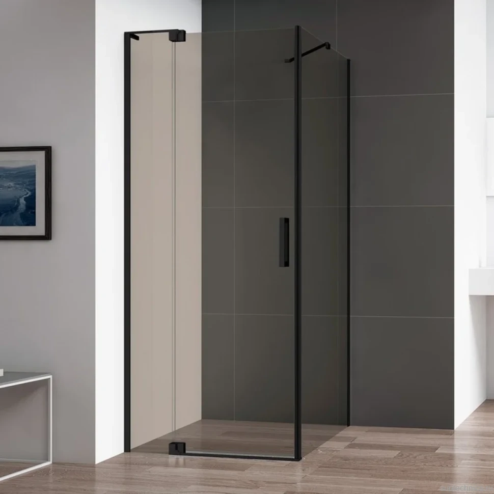 Душевой уголок Cezares Slider AH 1 90-100/110 BR Nero профиль черный, стекло бронза