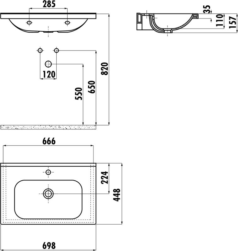 Мебель для ванной комнаты Laparet Electra 70 подвесная, белый глянец